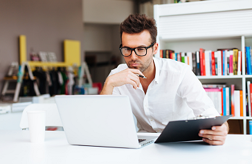 Man working at laptop